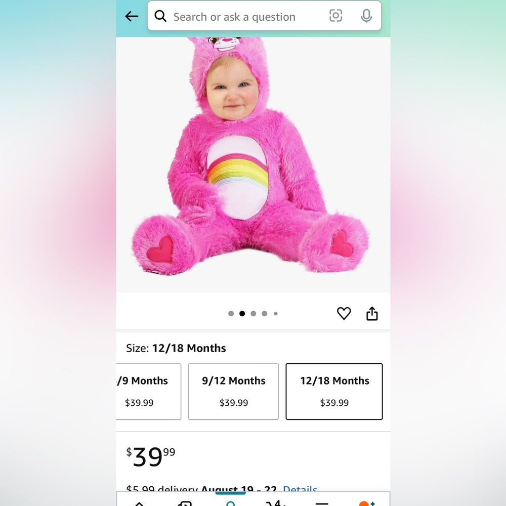 Pink Care Bear costume